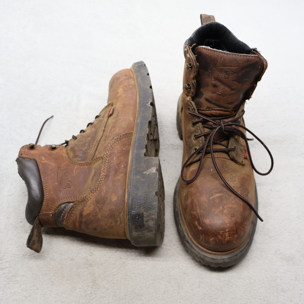 Red Wing Mens 10D Work Boots Brown DynaForce 6" Leather Oil Resistant Rugged